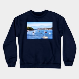 Conwy Harbor Yachts And Boats Crewneck Sweatshirt